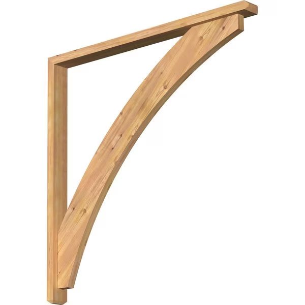 Thorton Craftsman Smooth Bracket w/ Offset Brace, Western Red Cedar, 3 1/2